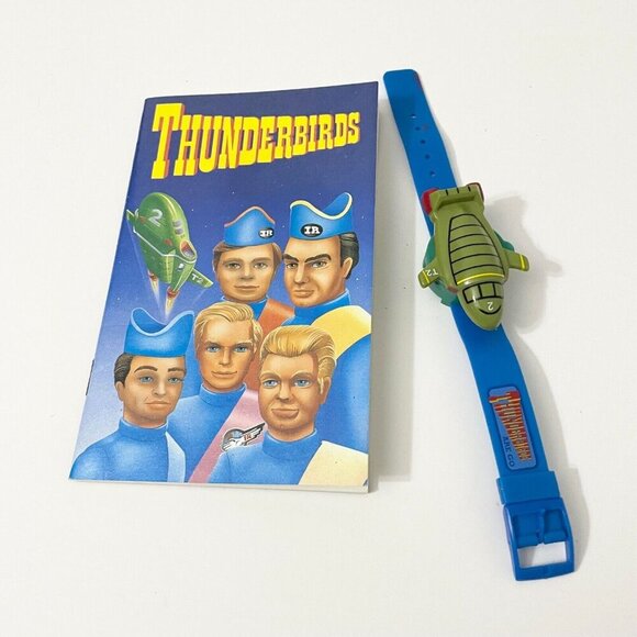 Vintage 90s Thunderbirds TV Show Notebook and Watch Not Working - Picture 1 of 16